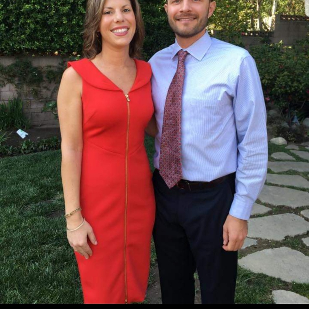 Calvin Klein red formal dress